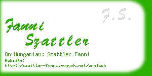 fanni szattler business card